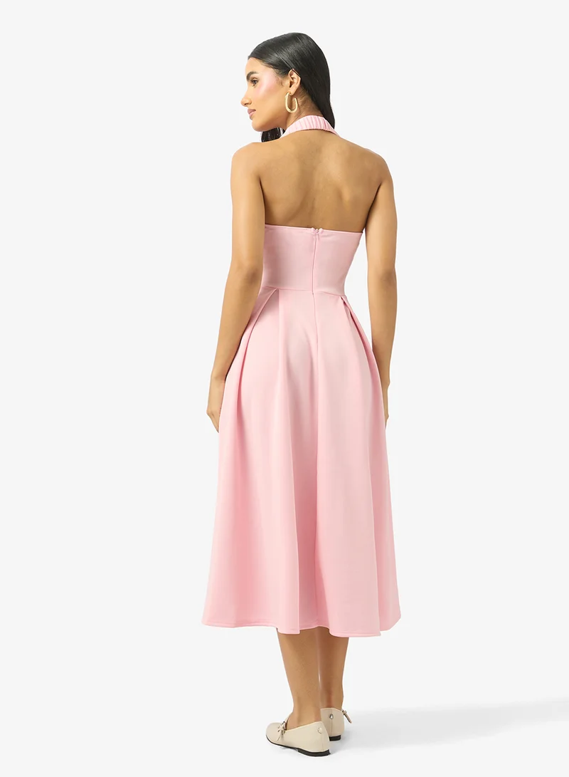 Ginger Halter Neck Princess Cut Sun Dress